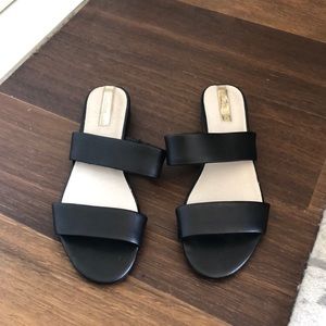 Kenneth Cole NWOT black leather slide sandals 8.5